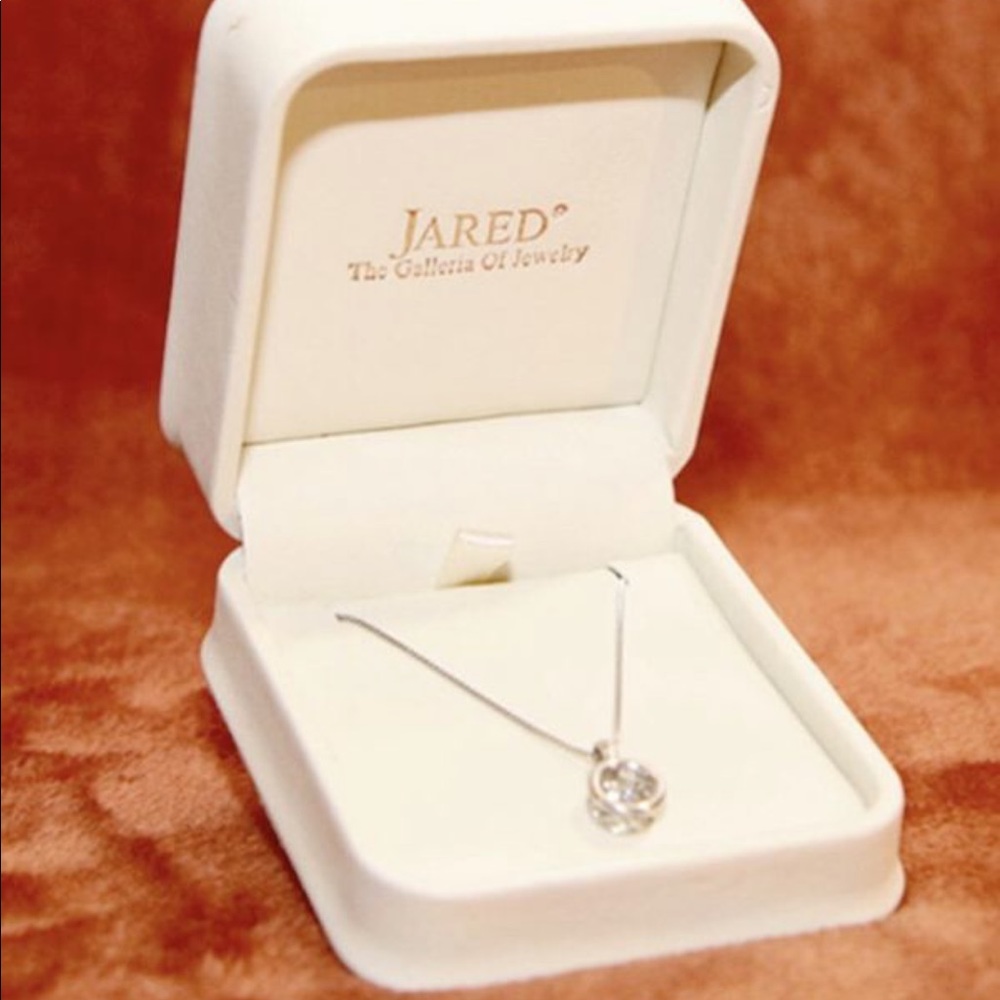 Diamond Accent Necklace w/ Round Diamond in Center